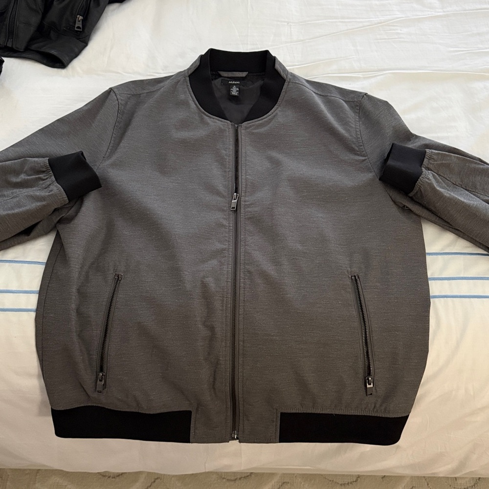 ALFANI Men's Gray Bomber Jacket